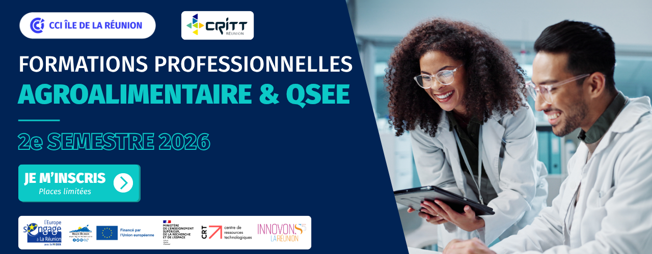 Formations professionnelles Agroalimentaire & QSEE – 2e semestre 2026 CRITT de la CCI Réunion